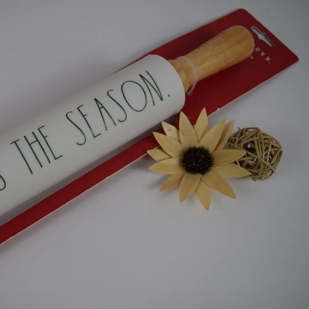 New Rae Dunn 'Tis the Season Rolling Pin Christmas Baking